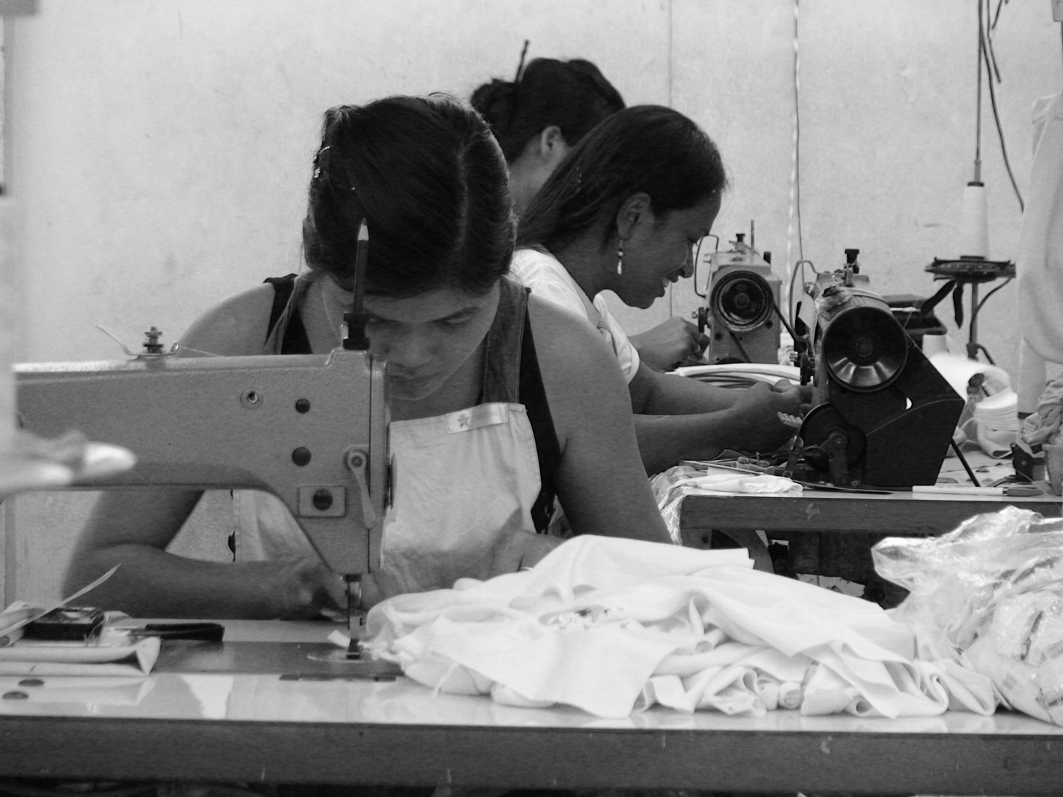 Kanjana was sewing polo t-shirts for her factory